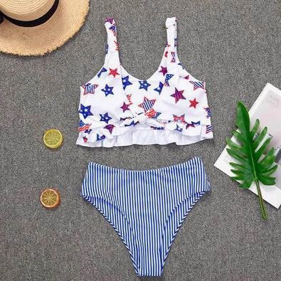 Romwe Superstar Highwaisted Bikini Two Piece Swimsuit Women S Fashion