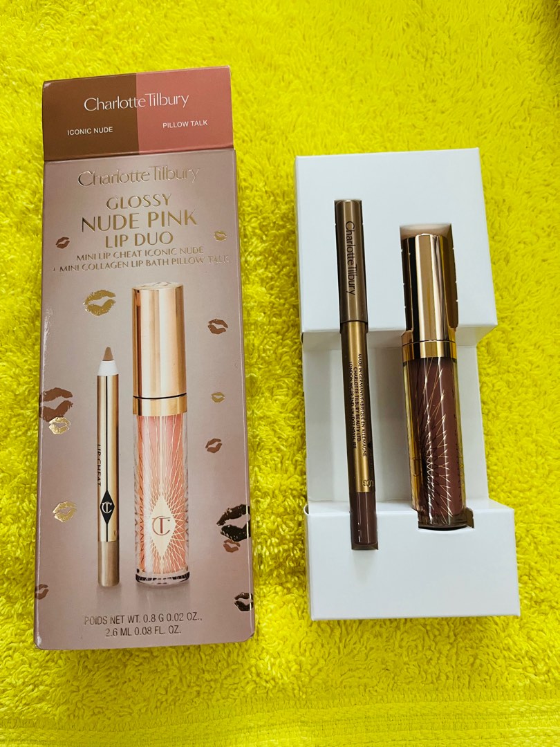 Charlotte Tilbury Glossy Nude Pink Lip Duo Beauty Personal Care