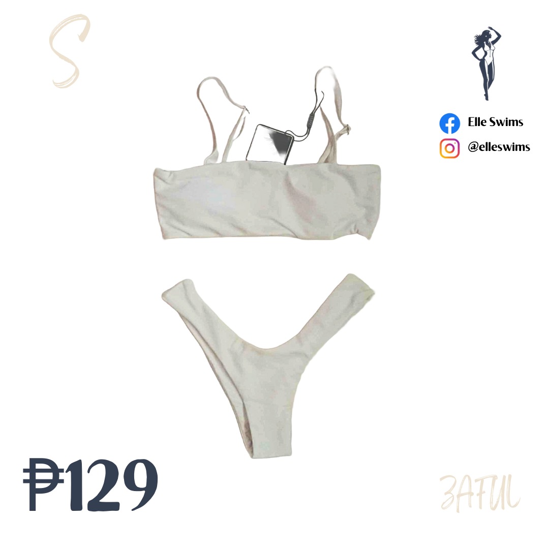 White Bralette Cheeky Bikini Set S White Swimsuit Women S Fashion Swimwear Bikinis