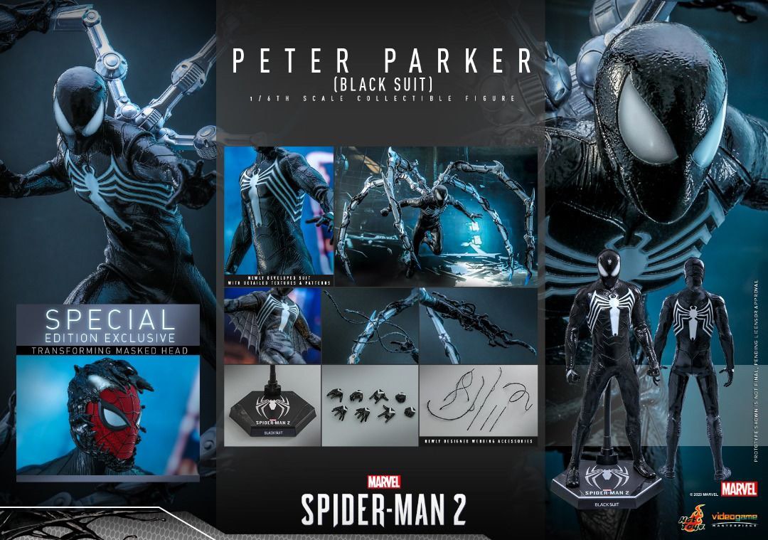 Hottoys Hot Toys Spider Man Peter Parker Black Suit Vgm B Vgm Carousell