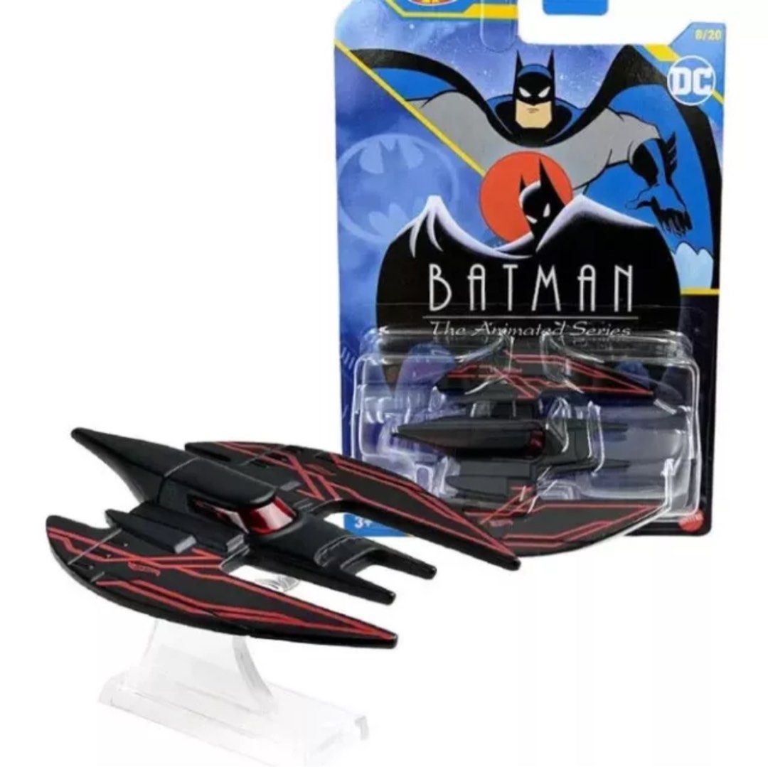 Hot Wheels Batman The Animated Series Batplane Black Red Clear Stand Hobbies Toys Toys
