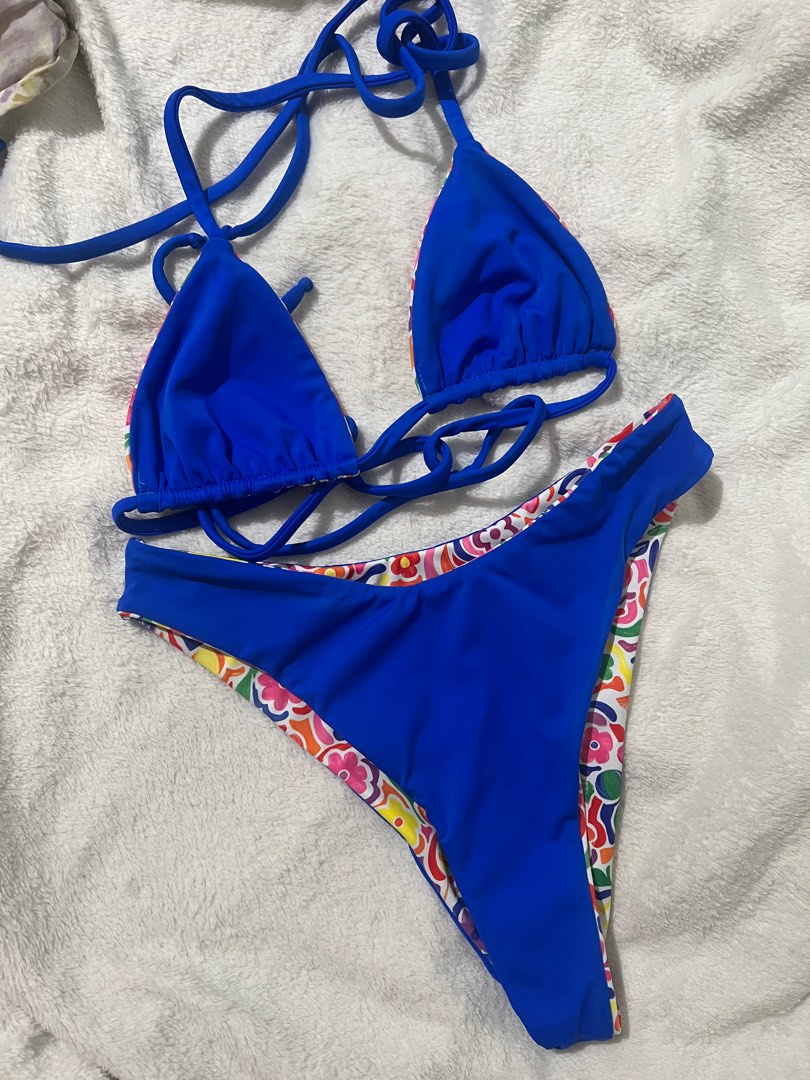 Pacific Palais Reversible Bikini Blue Women S Fashion Swimwear