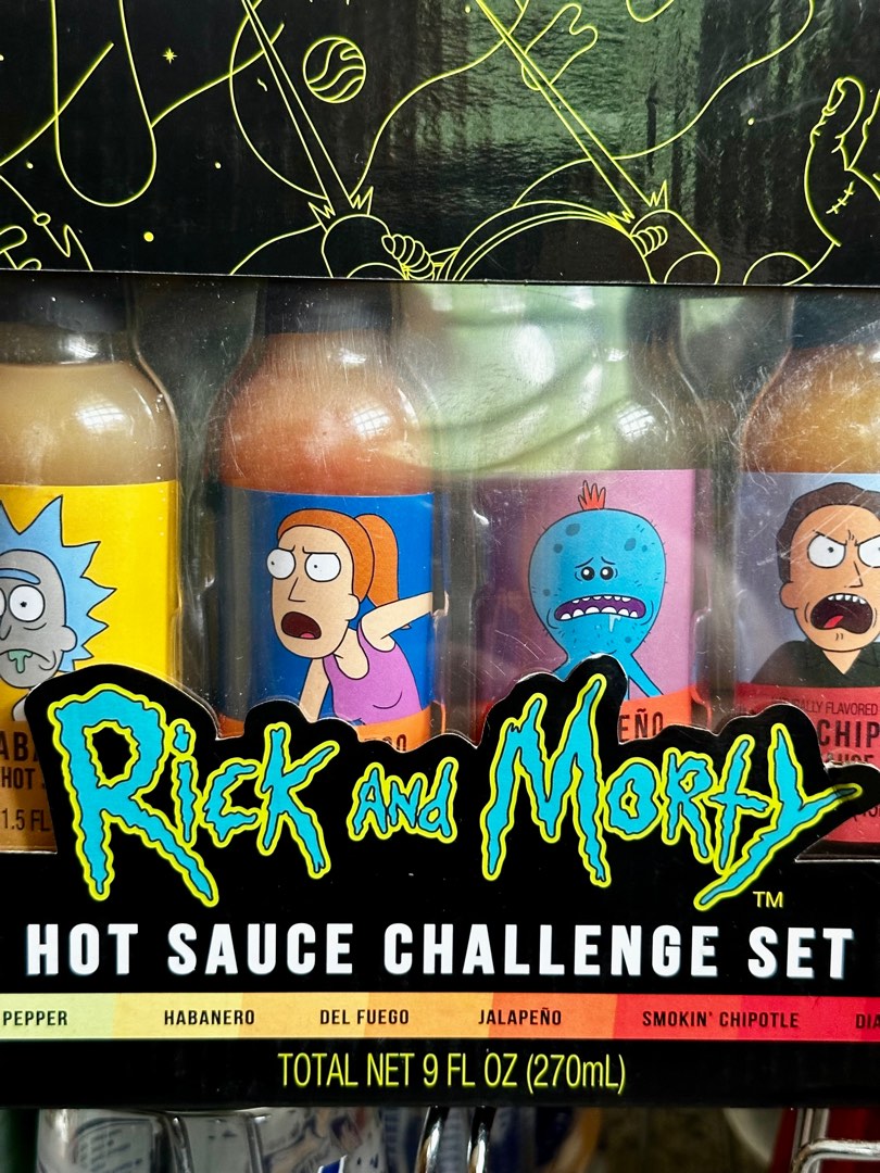 RICK AND MORTY Hot Sauce Challenge Set Spicy Gift Set Food Drinks Spice Seasoning On