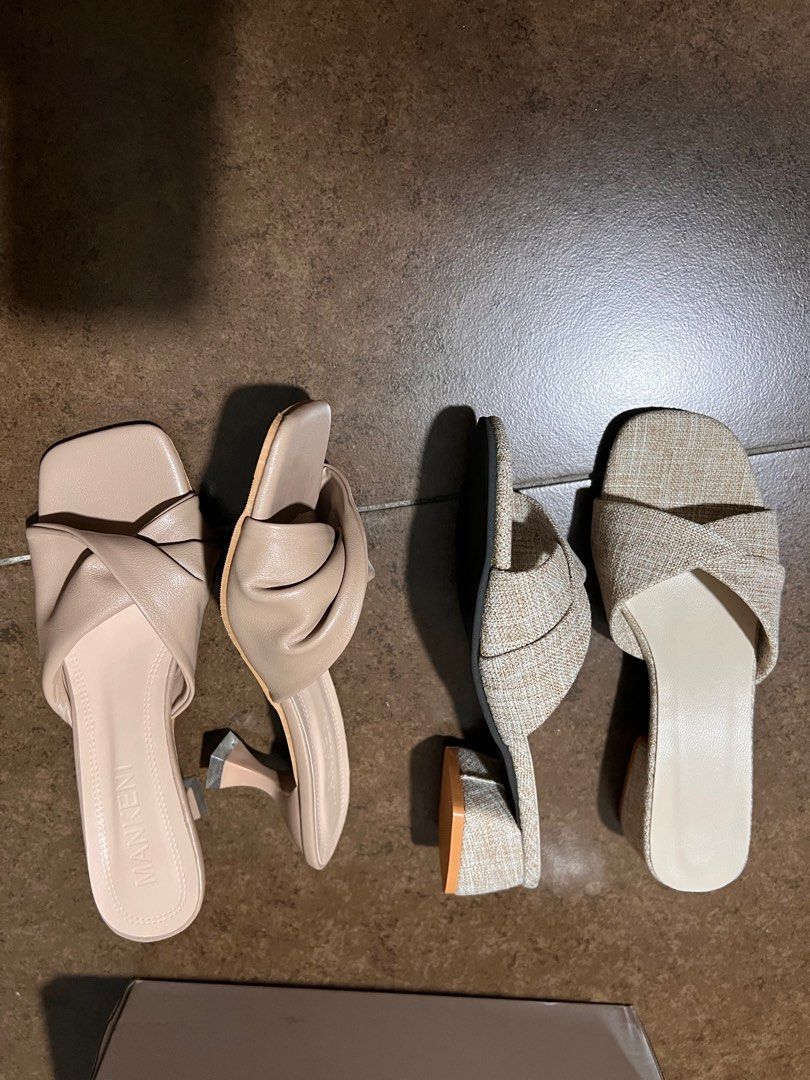 Nude Block Heels Shein Women S Fashion Footwear Heels On Carousell