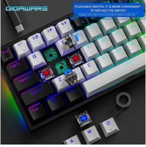AVAILABLEDARK ALIEN K HOT SWAPPABLE RGB AND DETACHABLE MECHANICAL WIRED KEYBOARD
