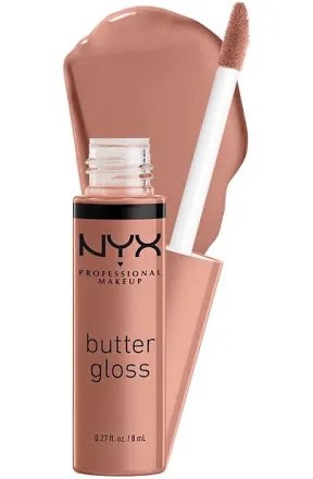 Nyx Professional Makeup Butter Gloss Non Sticky Lip Gloss Madeleine Mid Tone Nude Beauty