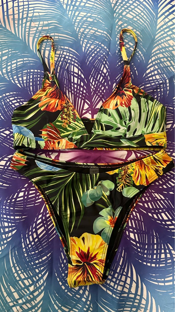 Tropical Plant Print Bikini Women S Fashion Swimwear Bikinis
