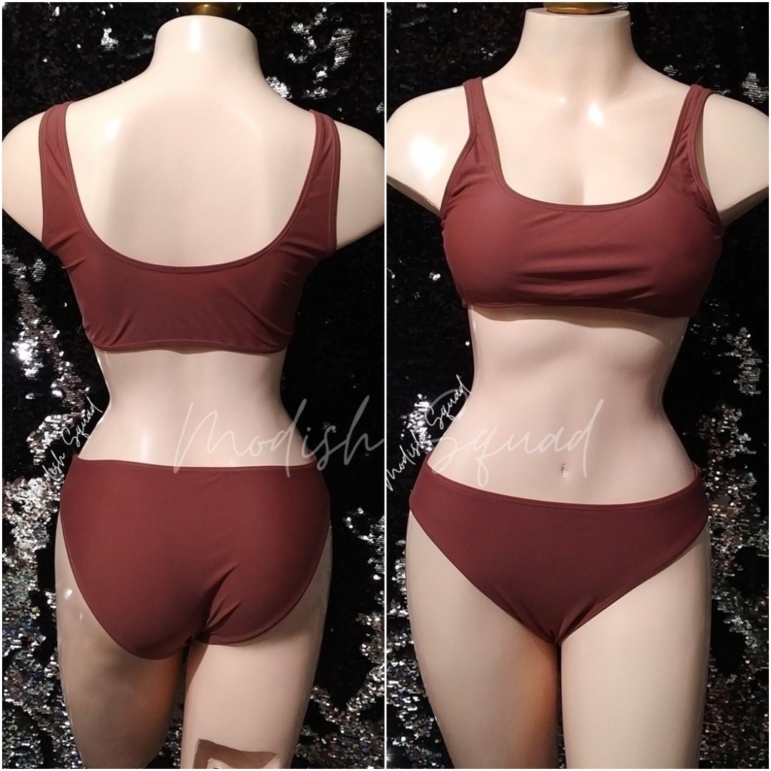 Cod Lalamove Bnew Shein Bikini Shein Swimsuit Brown Swimsuit Brown Bikini Aesthetic Bikini