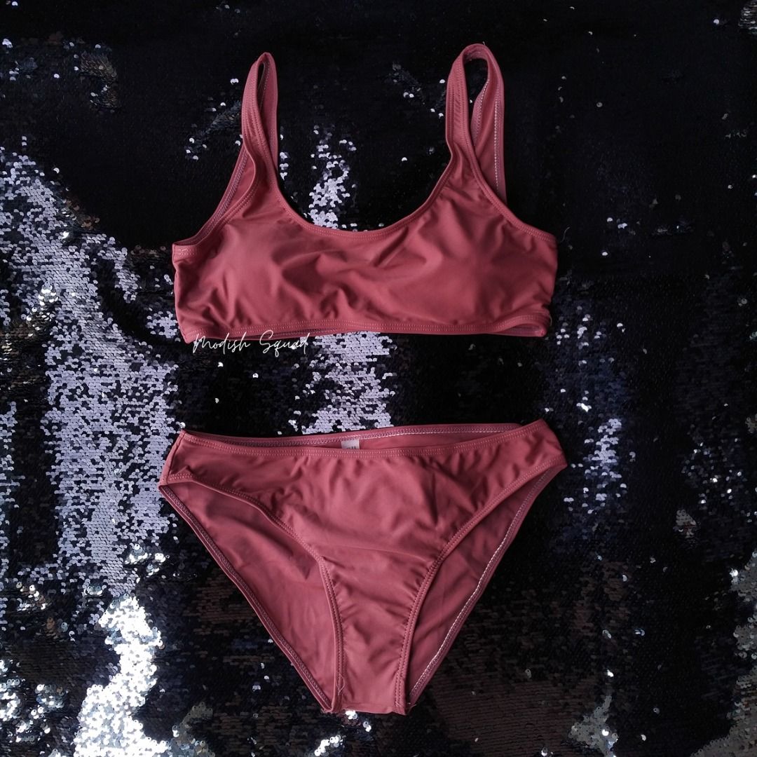 Cod Lalamove Bnew Shein Bikini Shein Swimsuit Brown Swimsuit Brown