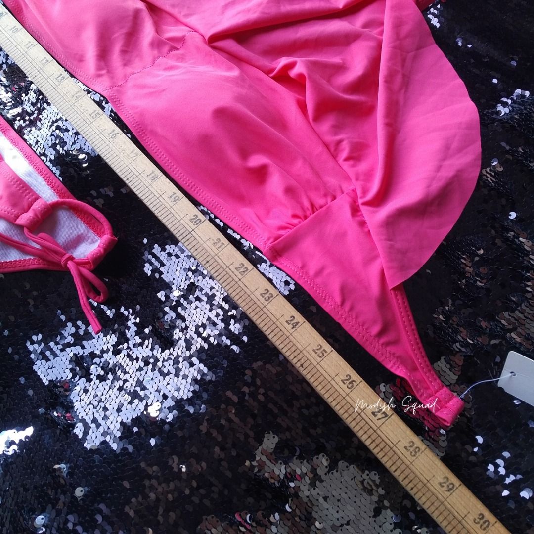 Cod Lalamove Bnew Pink Pc Bikini Ruffle Halter Bikini Top Barbie Bikini Barbie Swimsuit Skimpy