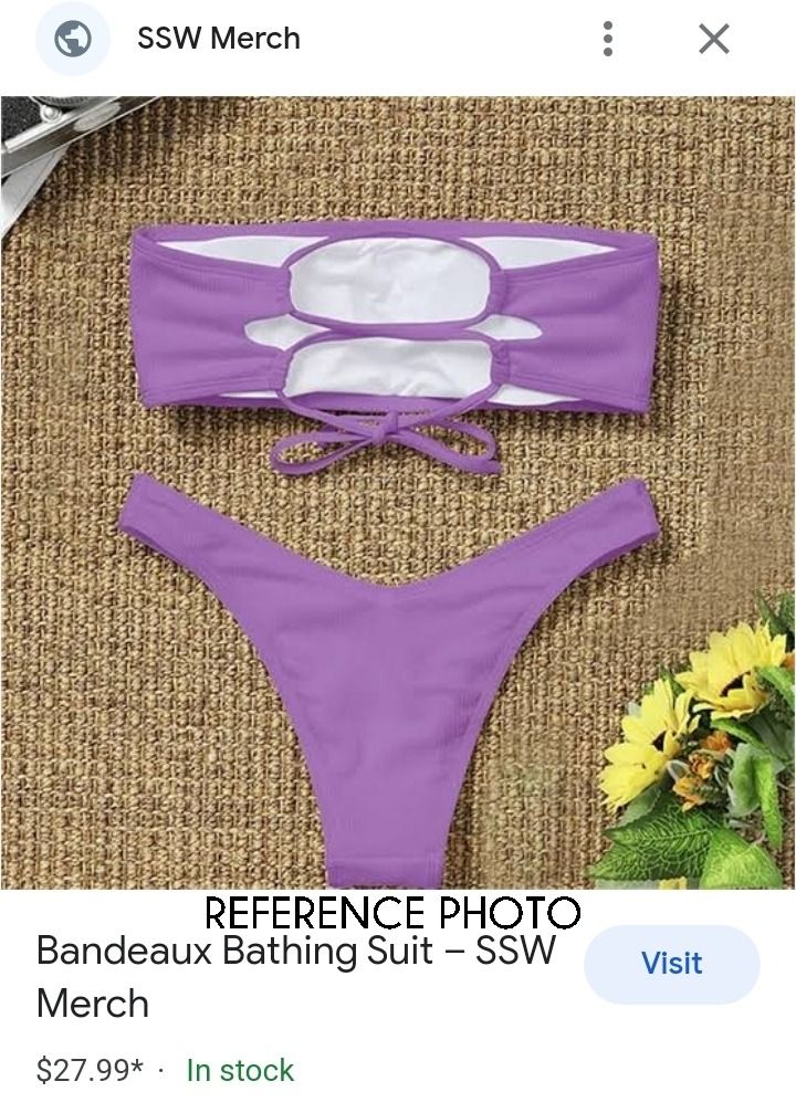 Cod Lalamove Bnew Purple Bandeau Bikini Purple Swimsuit Lavender Swimsuit Strappy Bikini Tube