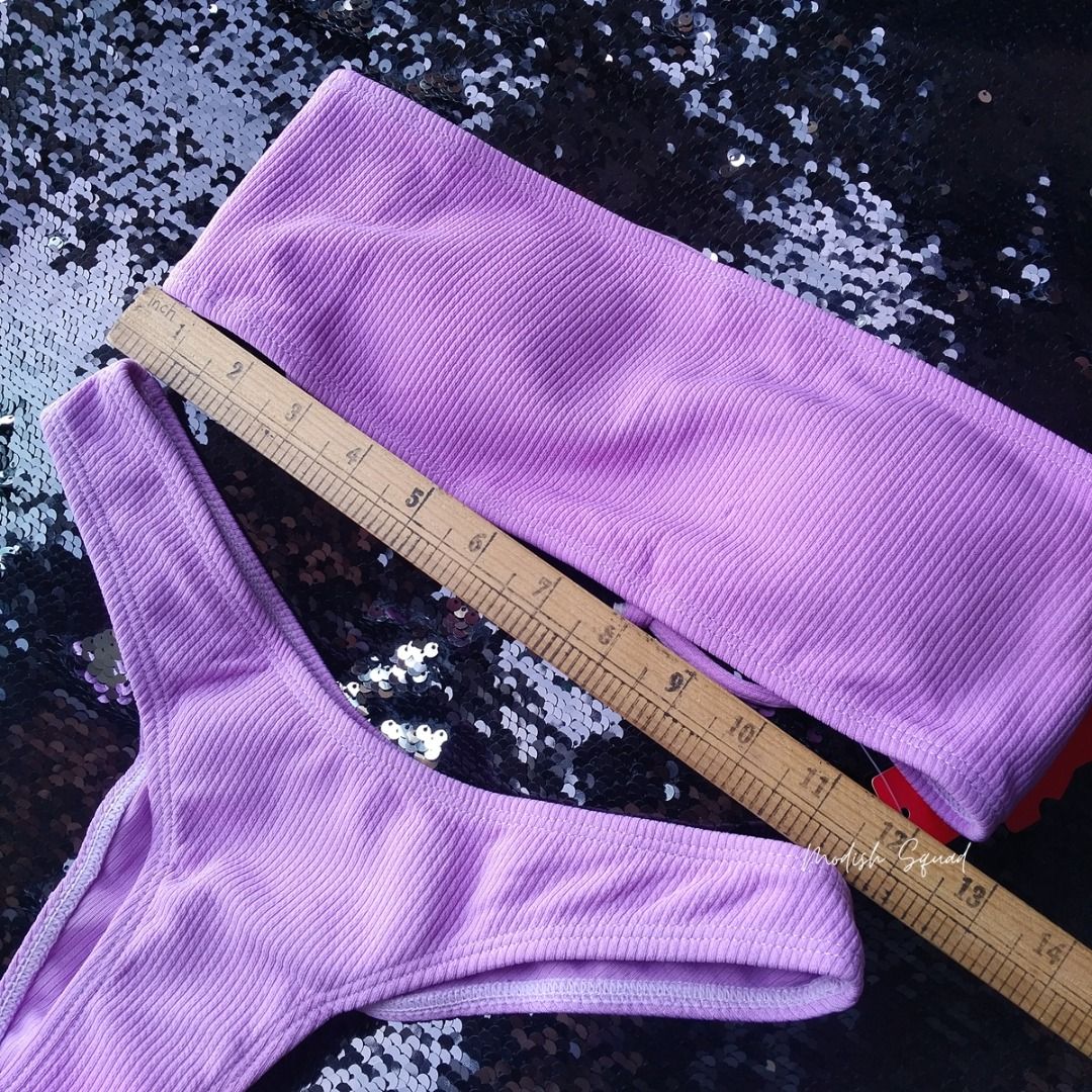 Cod Lalamove Bnew Purple Bandeau Bikini Purple Swimsuit Lavender Swimsuit Strappy Bikini Tube