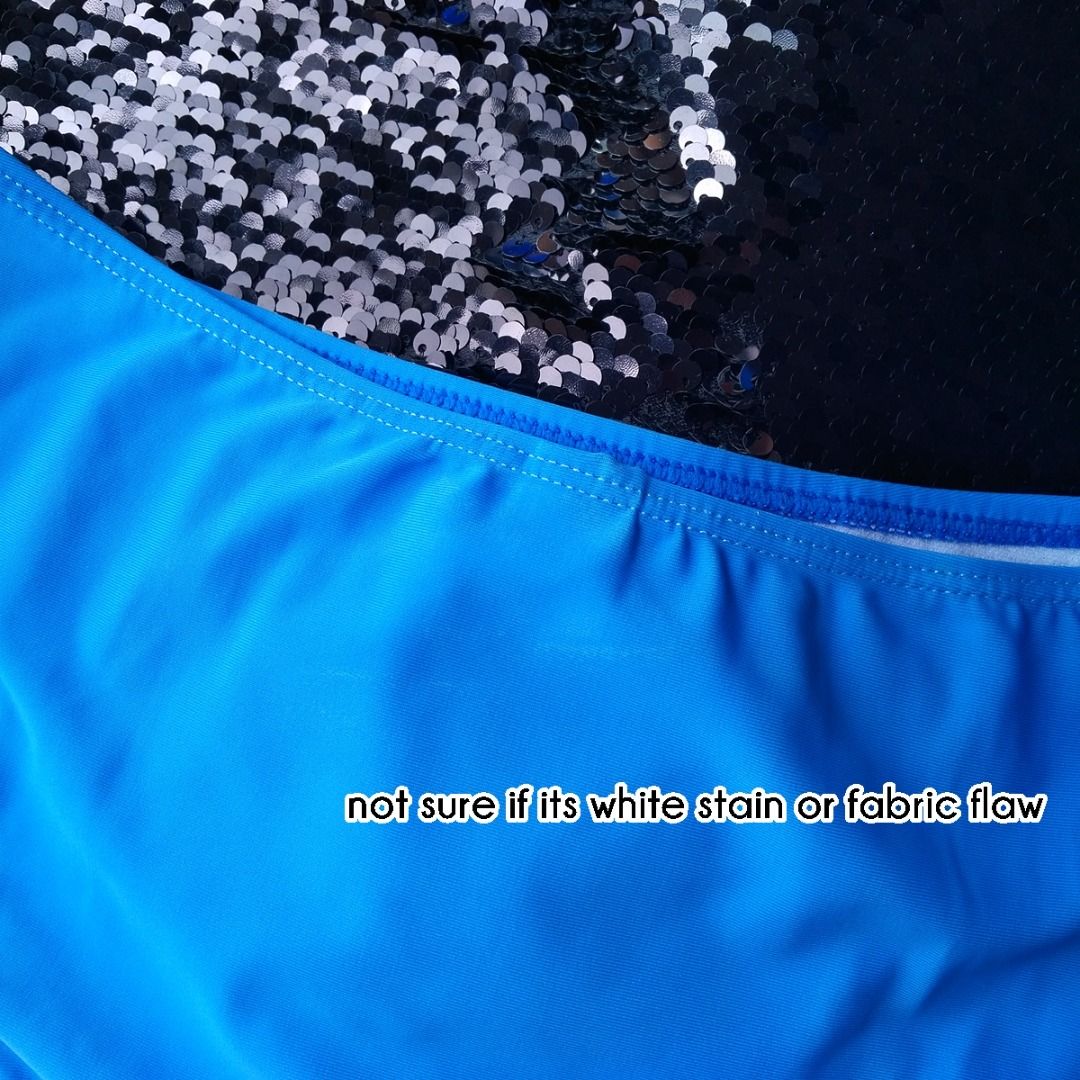 Cod Lalamove Bnew Shein Swimsuit Blue Bikini One Shoulder Bikini Top Ruffle Bikini Ruffles