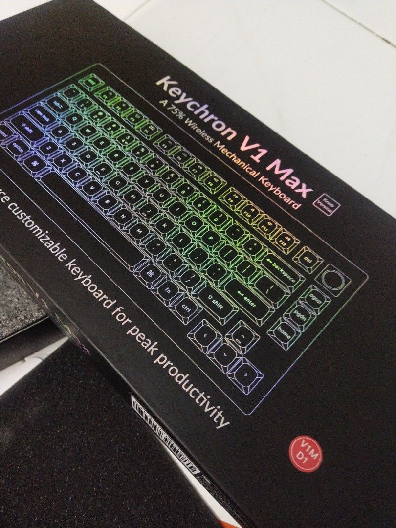 Keychron V Max Three Mode Hot Swappable Gasket Customized Mechanical Keyboard Key Via Key Rgb