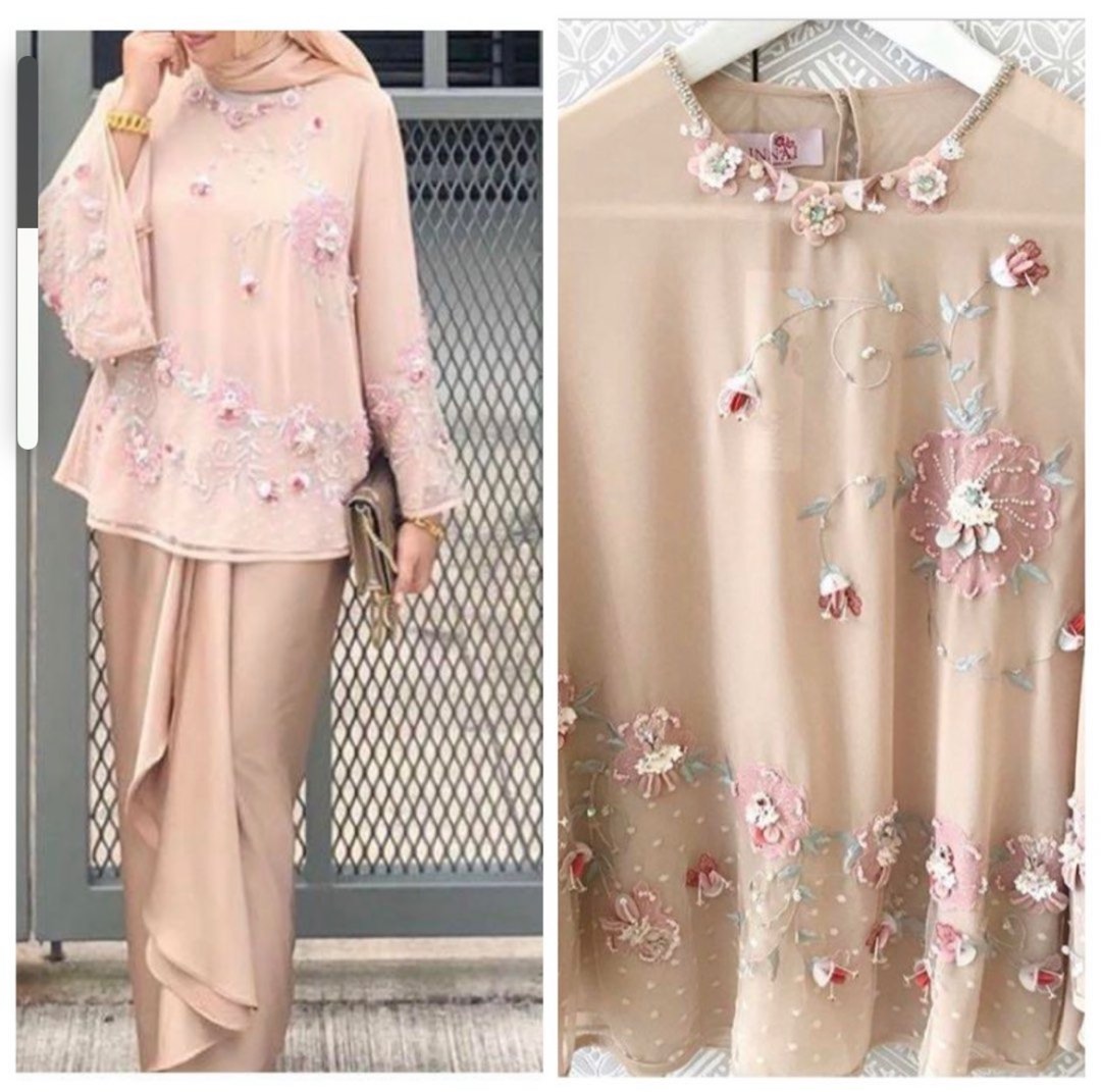 Innai Inara Top In Nude Women S Fashion Muslimah Fashion Tops On Carousell