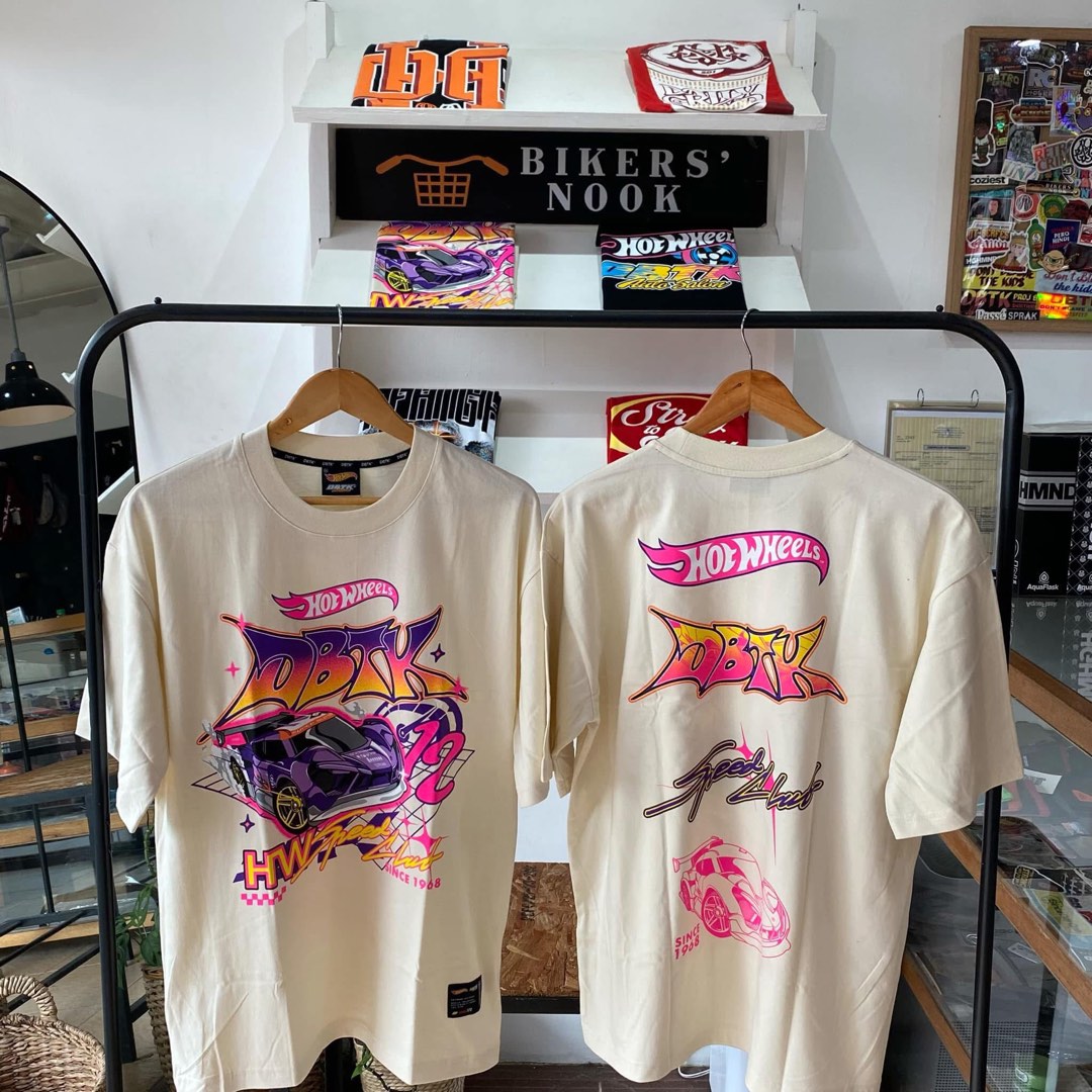 DBTK Hot Wheels Speed Club Cream MEDIUM BOX FIT Men S Fashion Tops Sets Tshirts Polo