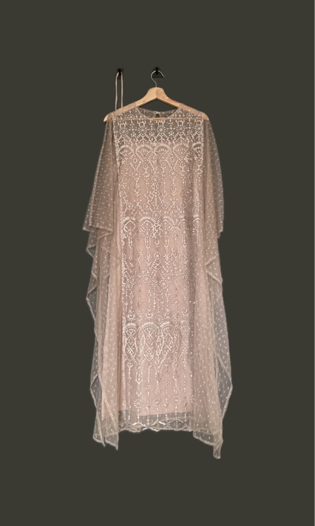 Aura Label Florence Dress In Nude Dress Tulle Dress Kondangan
