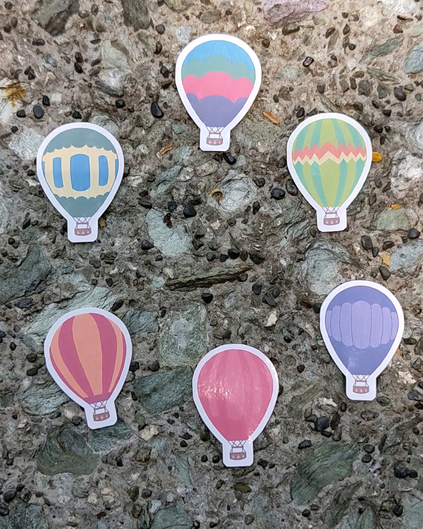 Up Up And Away Hot Air Balloons Sticker Pack Hobbies Toys Stationary Craft Art