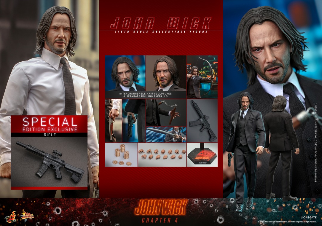 全新 未開 連保養單 MMS729B Hot Toys John Wick Chapter 4 1 6th scale John Wick Collectible Figure