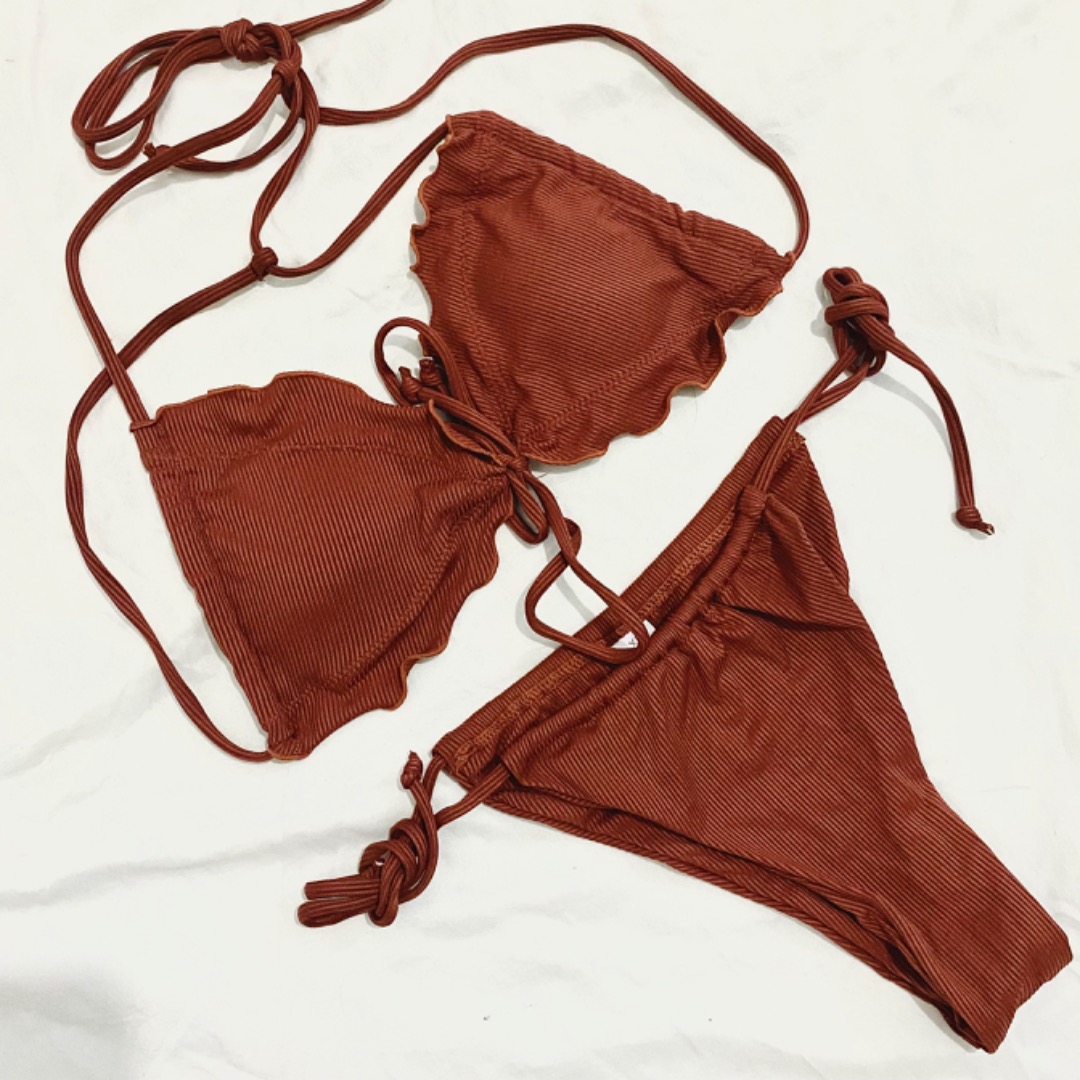 Red String Bikini Two Piece Women S Fashion Swimwear Bikinis Swimsuits On Carousell