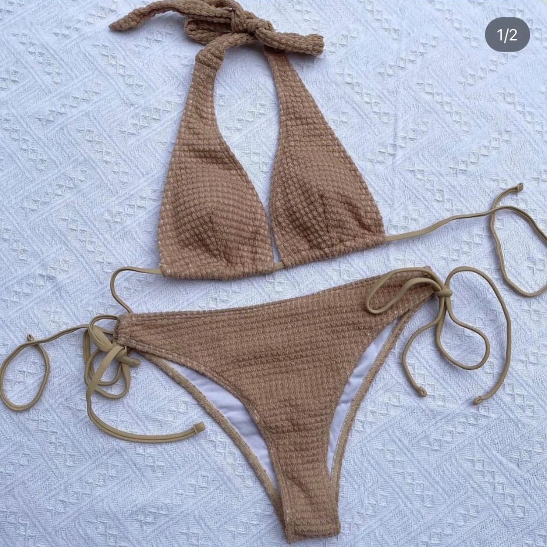 Shenstyle Ph Brown Halter String Bikini Women S Fashion Swimwear