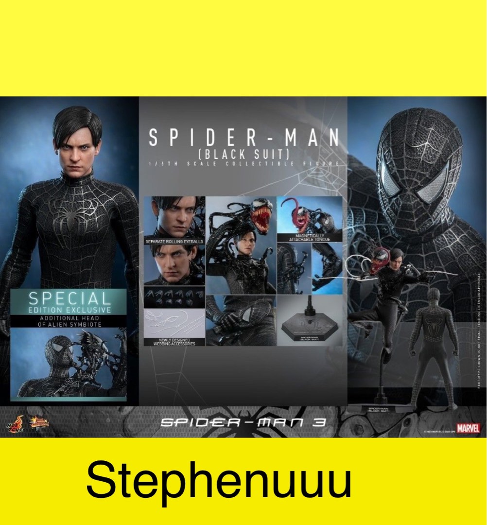 全新現貨 Hottoys Hot toys mms727b spiderman 3 black suit 特別版 蜘蛛俠 mms727 興趣及遊戲 玩具 遊戲類 Carousell