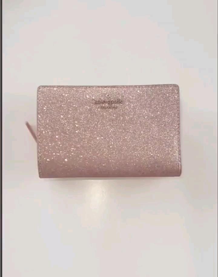 Kate spade glitter wallet outlet rose gold