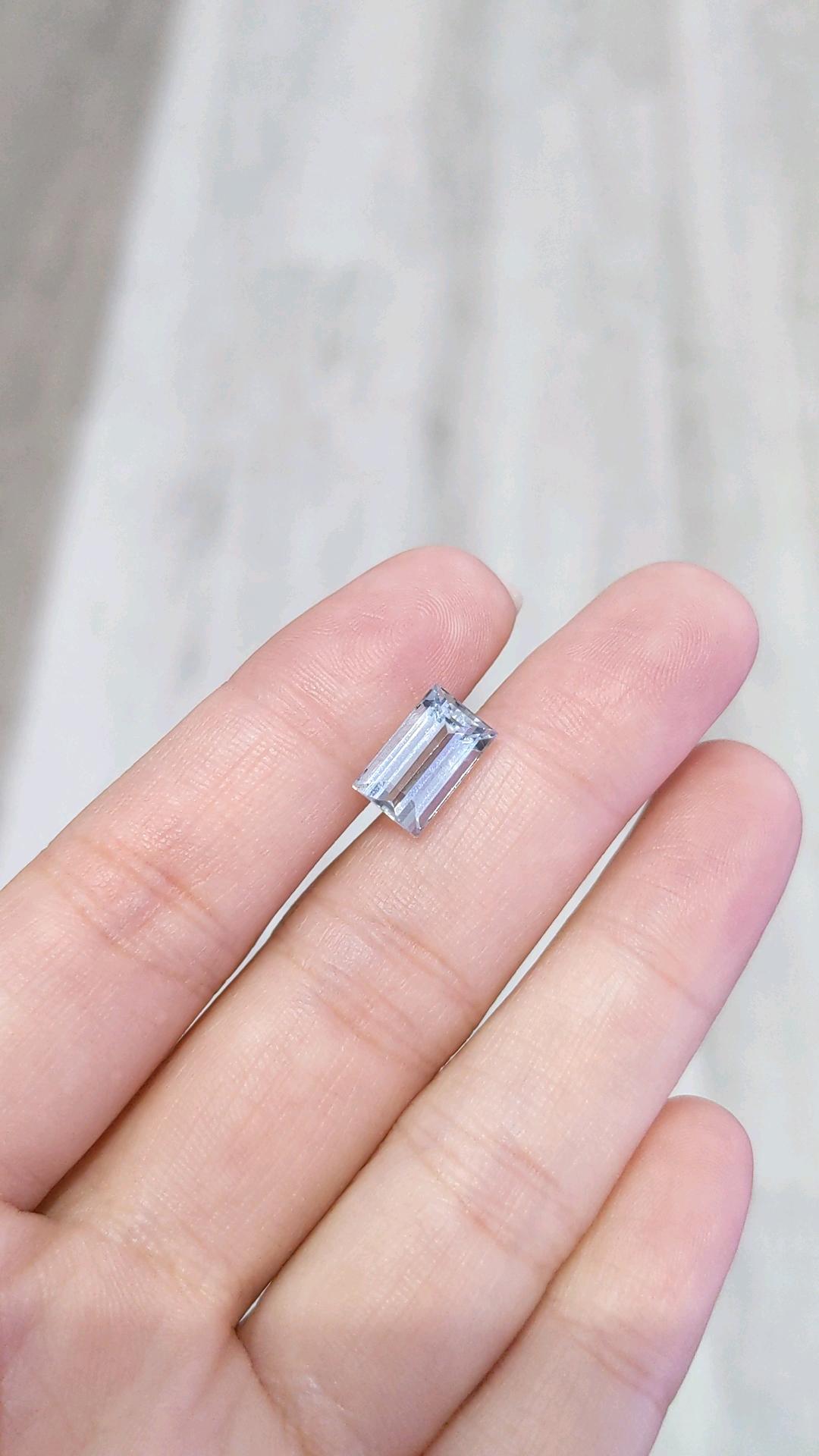 Rectangular best sale aquamarine ring