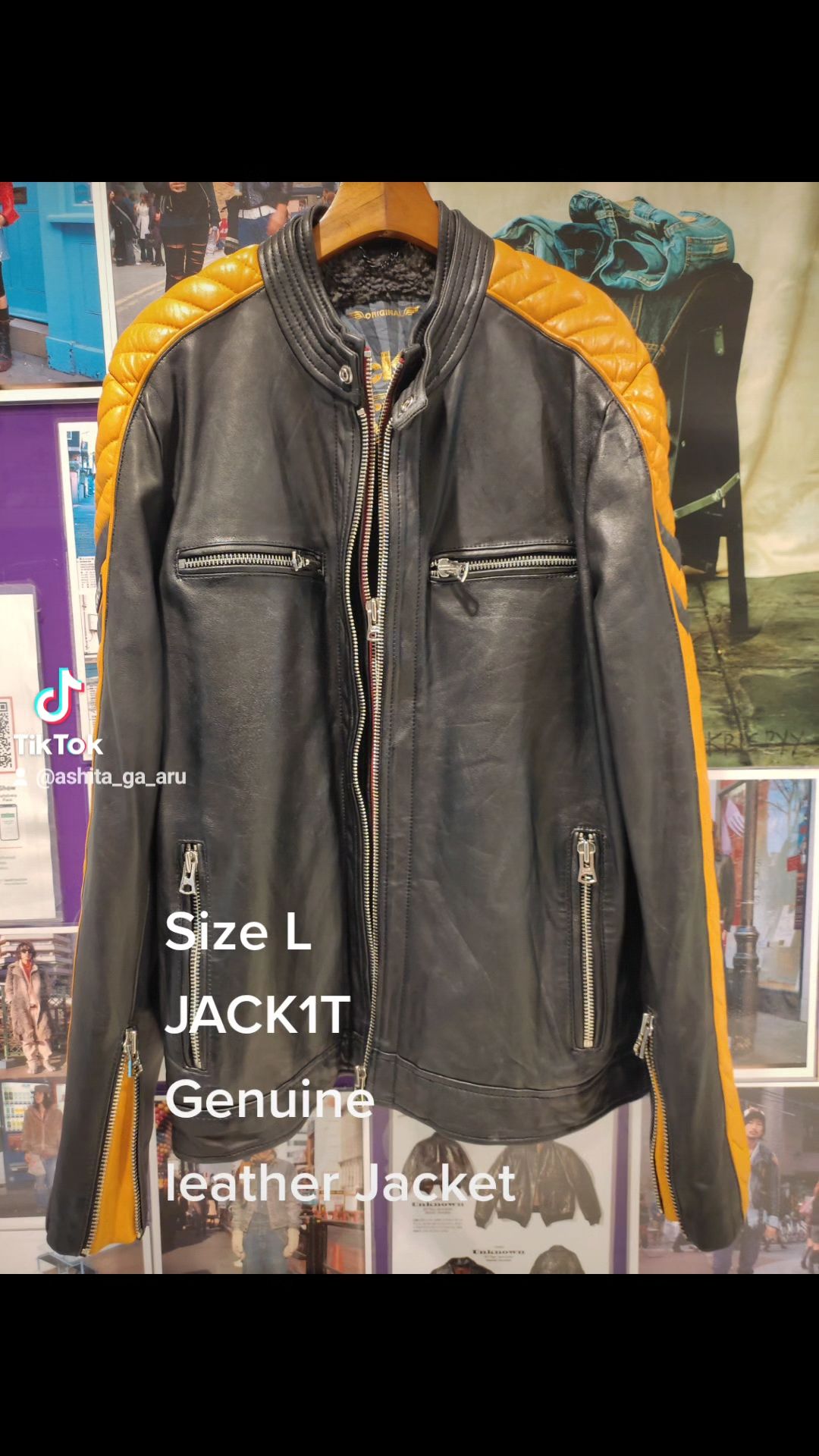 LTH JKT Genuine leather Jacket Size L with quilted inner lining