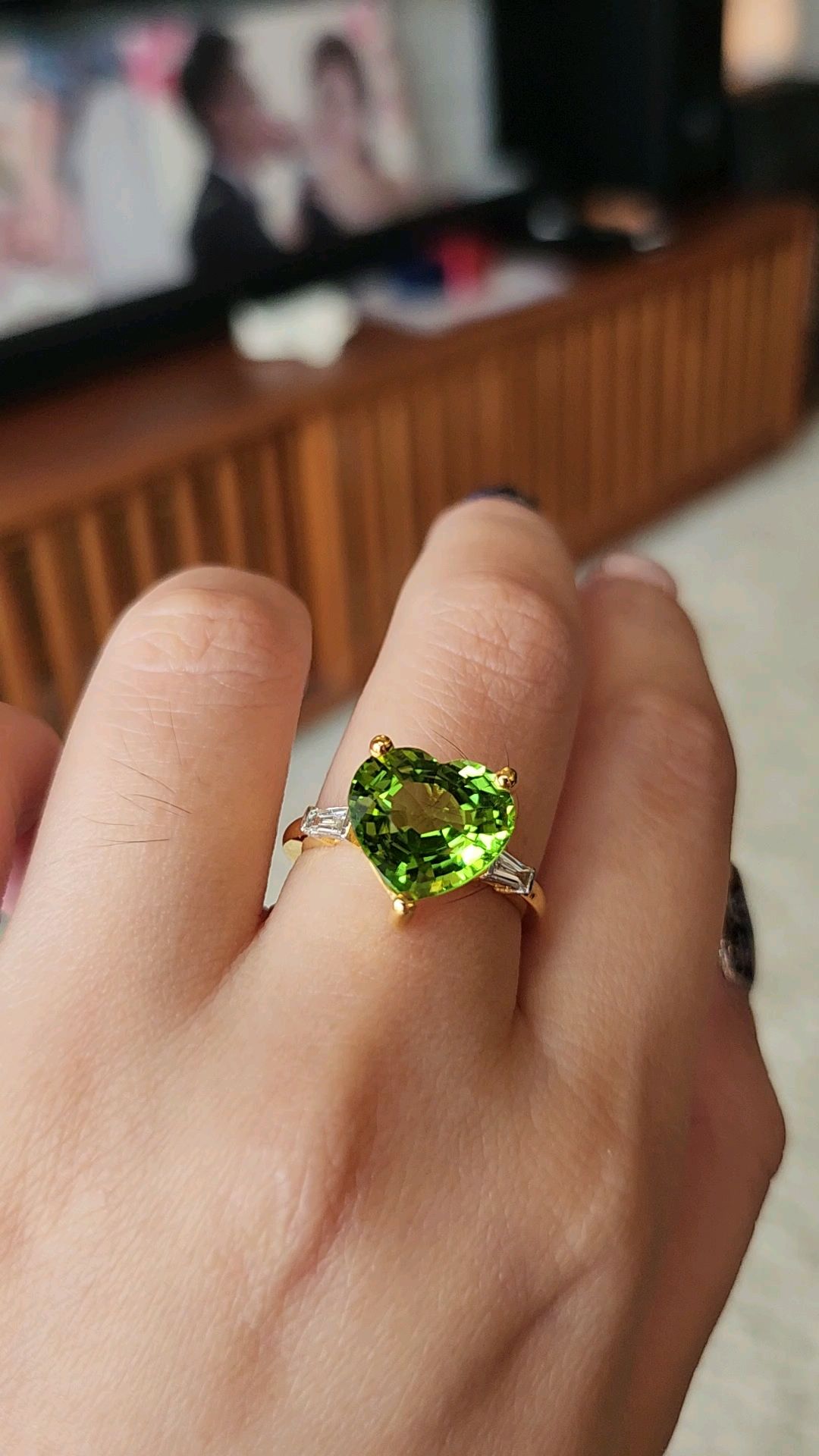 5.22ct Unheated Burma Peridot Ring Women s Fashion Jewelry