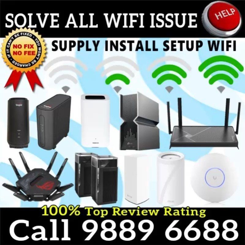 Fix Install Setup WIFI Issue. Supply Install & Reconfigure Router / Switch / AP. Data port conversion. Wifi 6 / 7 Mesh. Fix in 1 Visit. Check my Ratings!63223286767362111