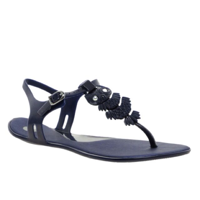 navy blue jelly sandals