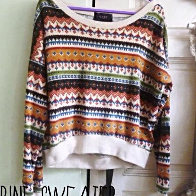 Aztec print sweater women's clearance