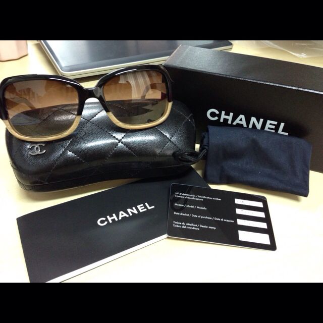 Authentic Chanel sunglasses 5177 1100/3C black/tweed two-tone 55-17-130