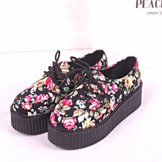 floral platform shoes
