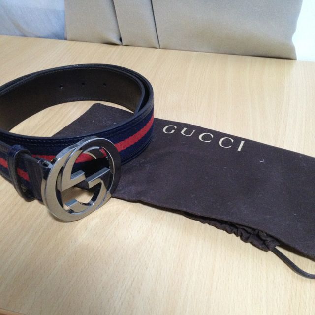 navy blue and red gucci belt