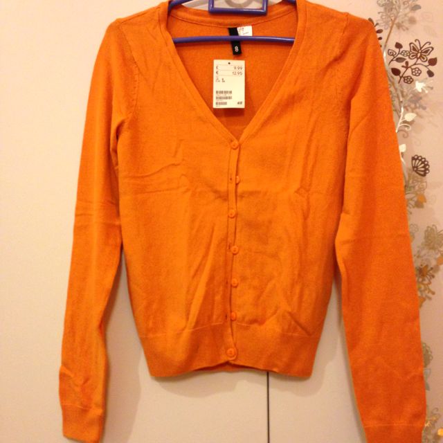 orange cardigan h&m