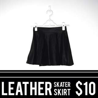 Leather Skater Skirt