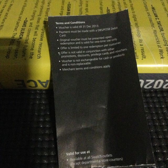 Coupon for 10 off Swatch with 120 spending Tickets Vouchers Vouchers on Carousell