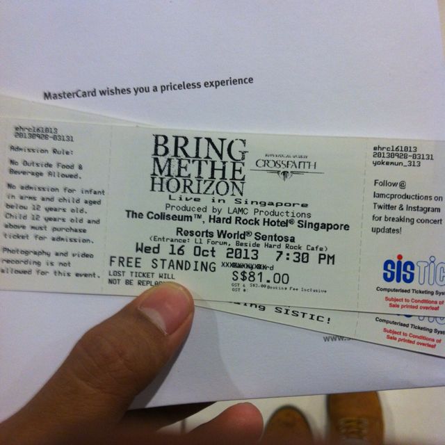 Bring Me The Horizon Ticket, Tickets & Vouchers, Event Tickets on Carousell