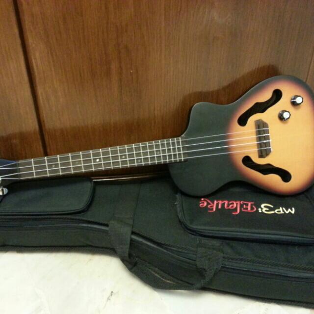 Eleuke cutaway body electric ukulele sunburst, Hobbies & Toys, Music