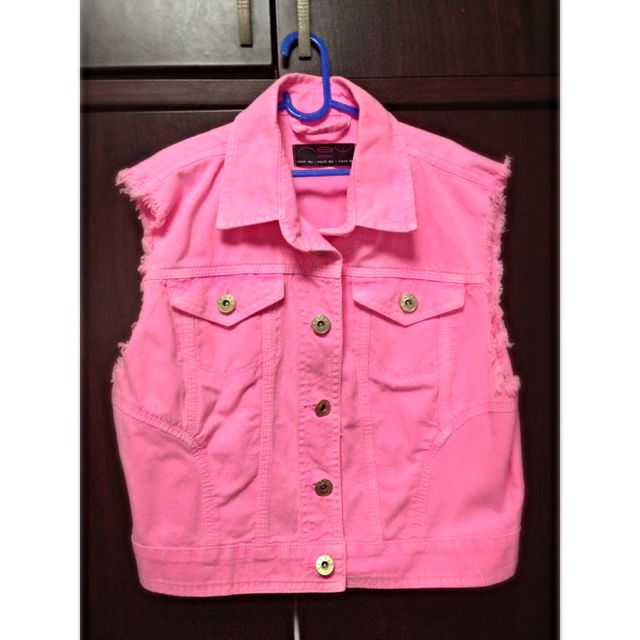 new look pink denim jacket