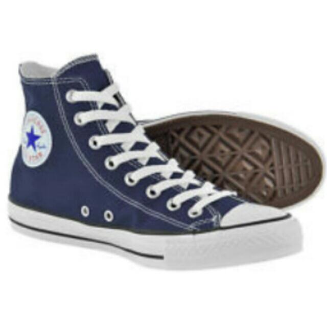 black and blue converse high tops