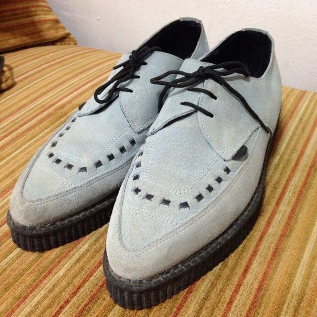 Underground UK Barfly Creepers Pastel Sky Suede