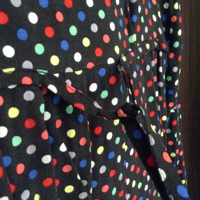 multi colored polka dot blouse