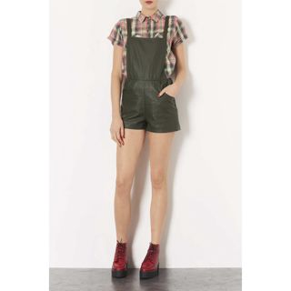 faux leather playsuit