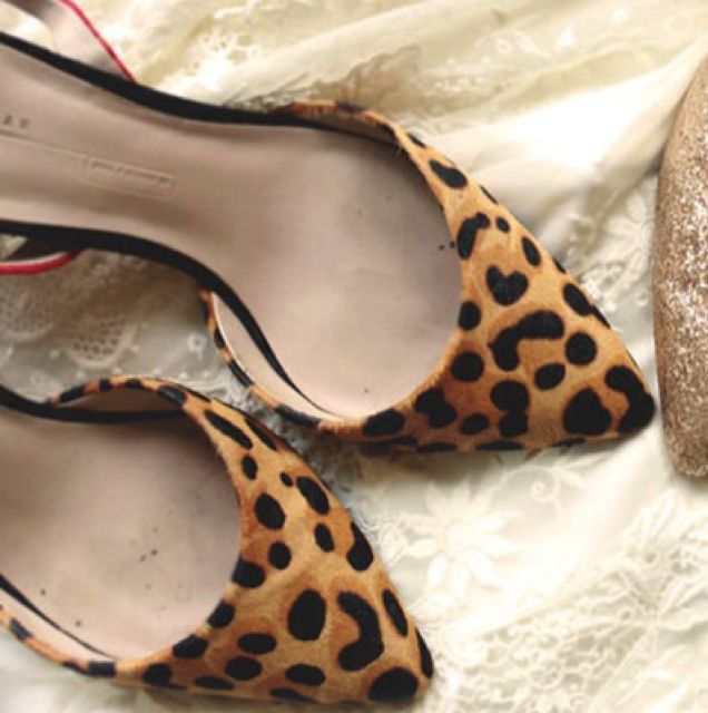 zara leopard print heels