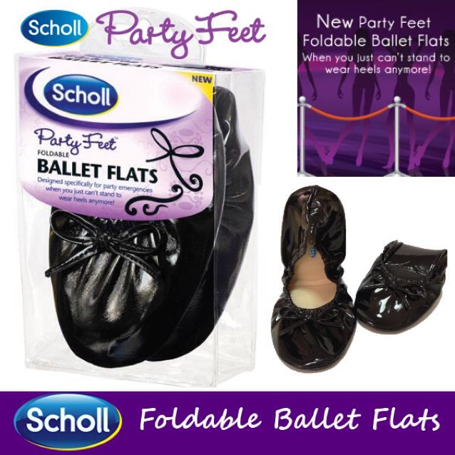 Scholl Party Feet Foldable Ballet Flats 