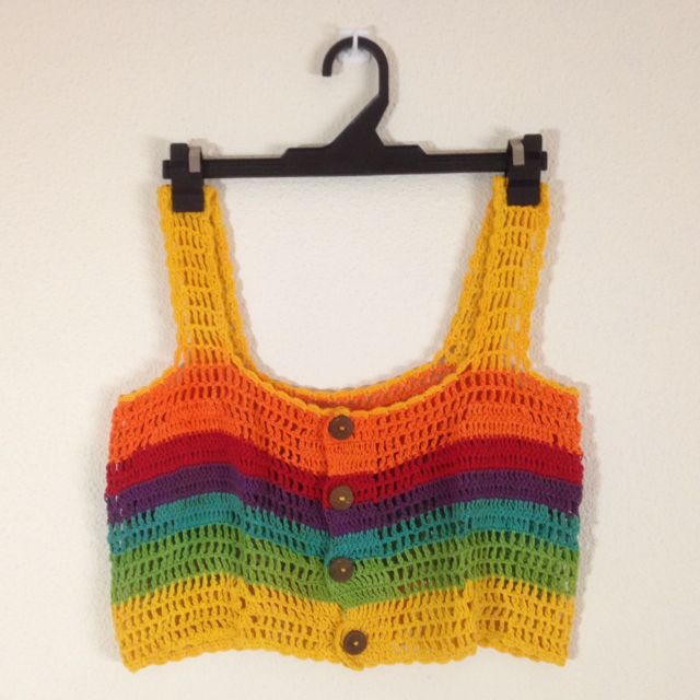rainbow crochet top