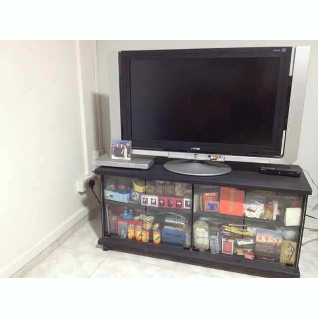 Black Tv Console With Castors, Furniture & Home Living, Furniture, TV